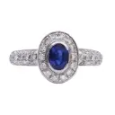  Anello - Zaffiro 0,50ct. brillanti 0,35ct. G-VS1 in oro 18kt. 5,0gr