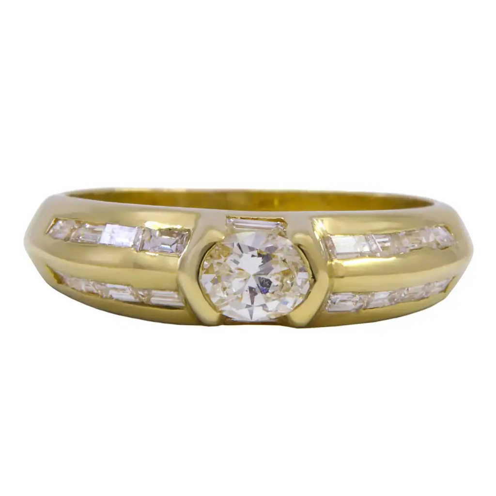 Anello - Brillanti 0,65ct. G-VS1, oro 18kt. peso totale 5.20gr