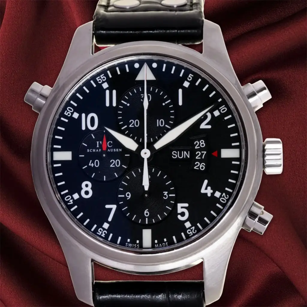 IWC Pilot Double Chronograph ref:377801, IWC Box & Papers 12/2015 - IWC Official service done on 04/2026 - our two-year warranty