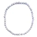 Collana perle grigie - Brillanti 0,30ct. susta in oro 18kt di 5,30gr