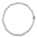 Collana perle grigie - Brillanti 0,40ct. susta in oro 18kt di 8,20gr