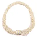 Collana di perle torcion - Brillanti 0,15ct. susta in oro 18kt di 16,80 gr