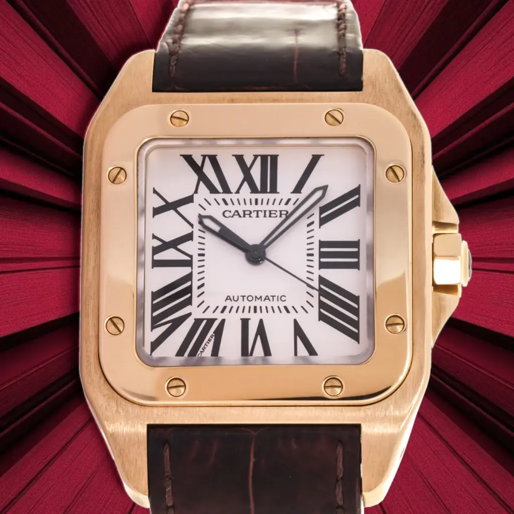 Cartier 2657-18kt Yellow gold, Santos 100 Xl-jumbo