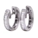 Orecchini cerchi - Diamanti baguette 0,30ct. G-VS1, oro 18kt. peso totale 3,3gr