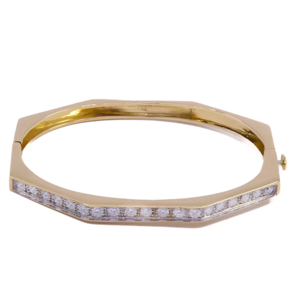 Bracciale rigido - Brillanti 1,00ct. oro 18kt. peso totale 17,70gr