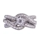 Anello fascia - Brillanti 0,35+0,56ct. G-VS1 in oro 18kt. peso totale 8,90gr.