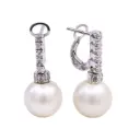 Orecchini Perle giapponesi - brillanti 0,32ct G-VS1, oro 18kt. peso totale 7,70gr