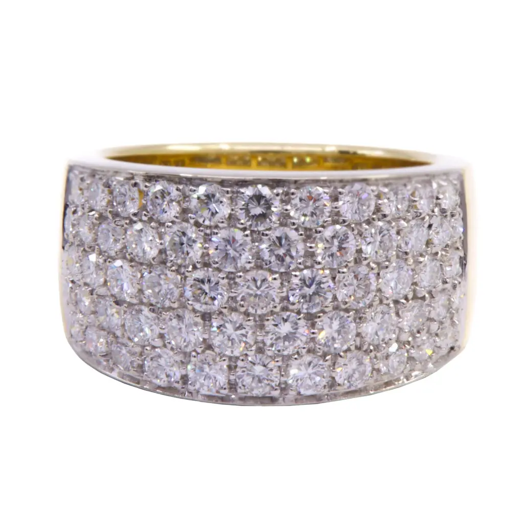 Anello fascia - Brillanti 1,90ct. G-VS1, oro 18kt. peso totale 12,90gr