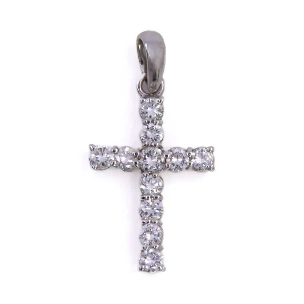 Pendente crocetta - Brillanti 0,66ct. oro 18kt, peso totale 1,70gr.