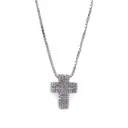 Collana con crocetta - Brillanti 0,18ct. G-VS1, oro 18kt. peso totale 3,80gr