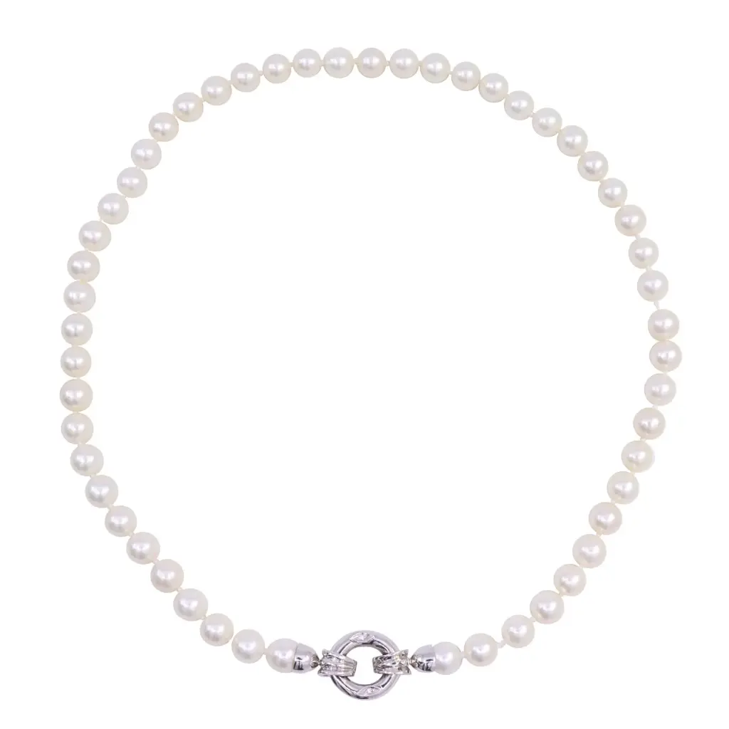  Collana perle coltivate - Susta in oro 18kt di 8,90gr