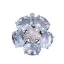 Pendente fiore - Acquamarina 4,50ct. brillanti 0,13ct. G-VS1 oro 18kt.