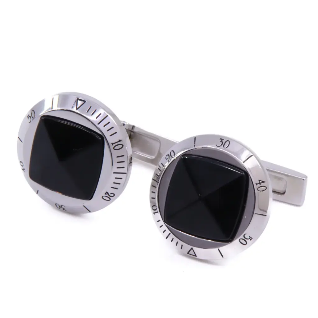 Gemelli Cartier - Onice nero, argento 925 