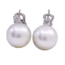 Orecchini con perle coltivate australiane - Brillanti 0,34ct. oro 18kt.