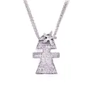  Collana con ciondolo bambina - Brillanti 0,50ct. G-VS1, oro 18kt. peso totale 10,50gr