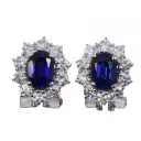 Orecchini - Zaffiro 1,41ct. brillanti 1,03ct. G-VS1 in oro 18kt. 6,20gr