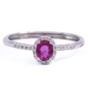 Anello Re Carlo - Rubino 0,35ct. brillanti 0,12ct. G-VS1 in oro 18kt.