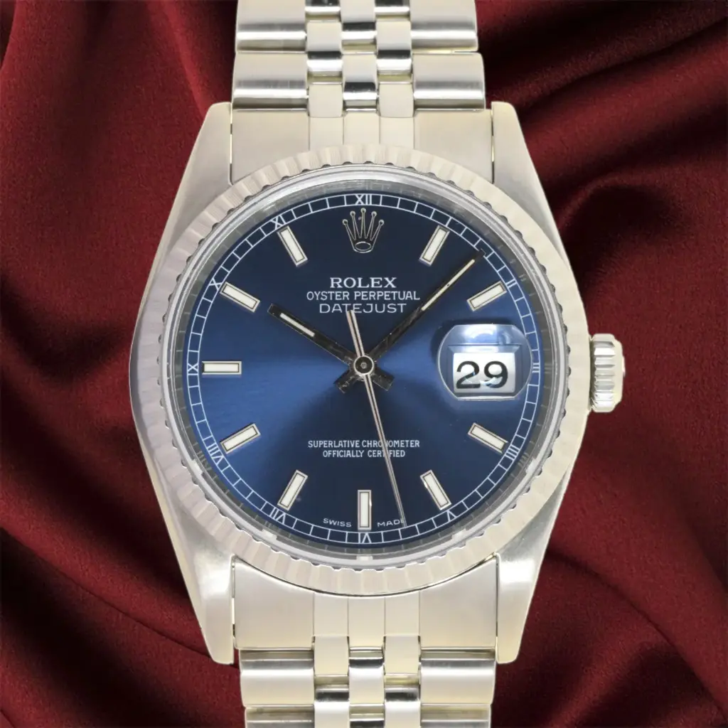 Rolex Datejust ref.16220, Soleil Bezel, Our Box & Papers, X serial, 1991