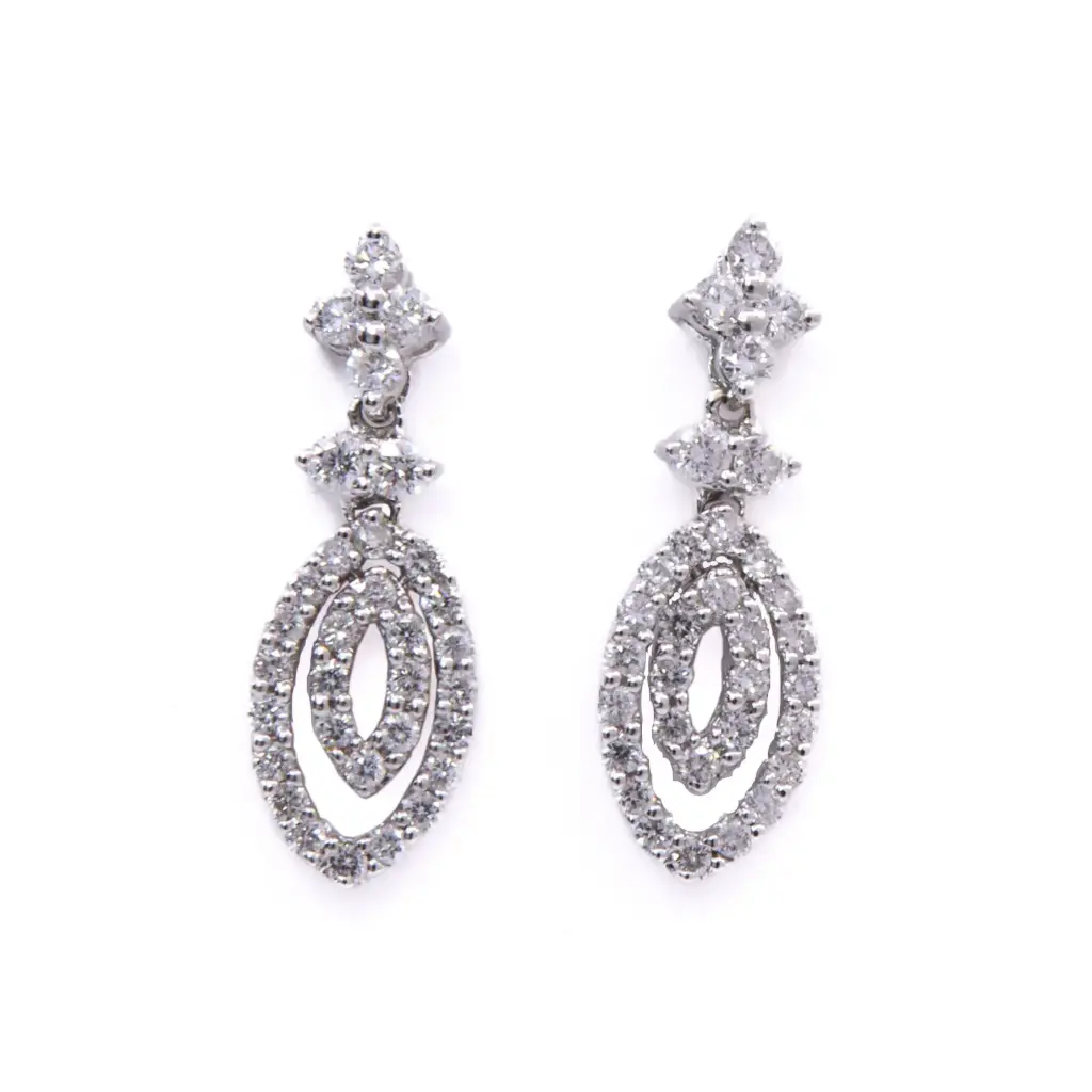 Orecchini - Brillanti 0,50 ct. G-VS1, oro 18kt. peso totale 2,60 gr.