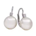  Orecchini con perle naturali - Brillanti 0,10ct. oro 18kt.