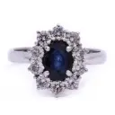 Anello - Zaffiro 0,85ct. brillanti 1,00ct. G-VS1 in oro 18kt. 3,60gr