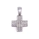 Pendente croce - Brillanti 0,90ct. G-VS1, oro 18kt. peso totale 5,90gr