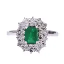 Anello - Smeraldo 0,80ct. brillanti 0,70ct. H-VS1 in oro 18kt. 4,00gr