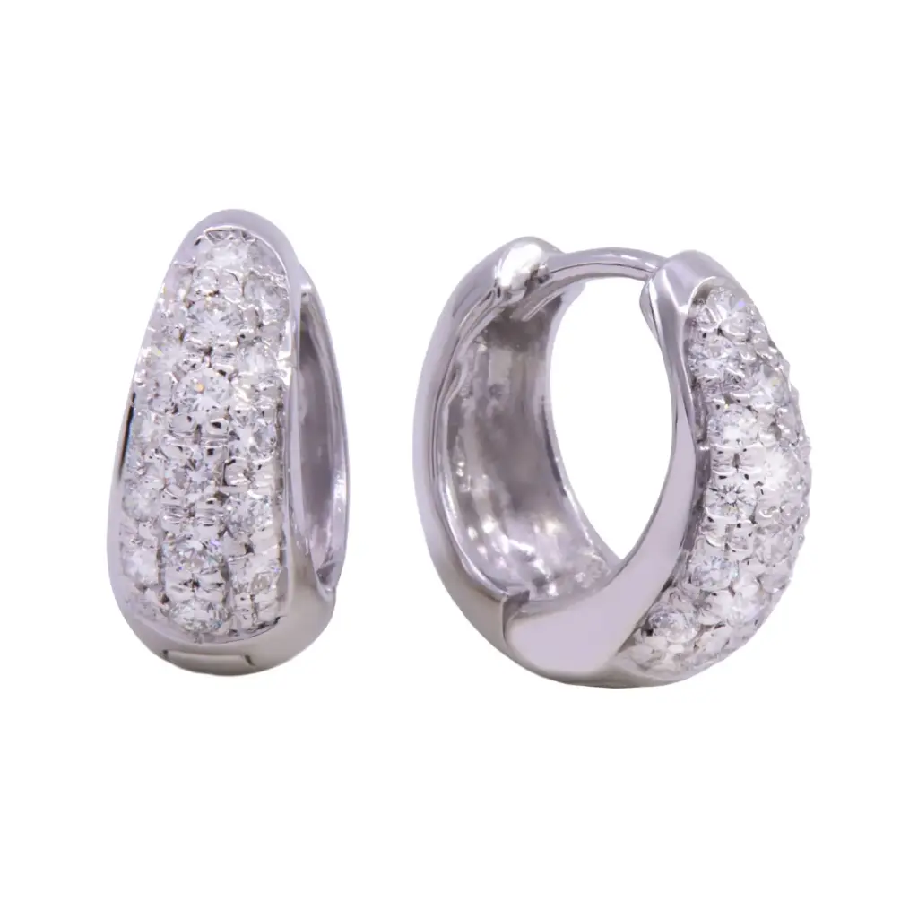 Orecchini cerchi - Brillanti 0,24ct. G-VS1, oro 18kt. peso totale 6,30gr
