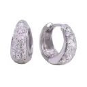 Orecchini cerchi - Brillanti 0,24ct. G-VS1, oro 18kt. peso totale 6,30gr