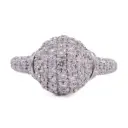 Anello sfera - Pavè di brillanti 1,60ct. G-VS1, oro 18kt. peso totale 7,9gr