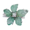 Anello fiore - Radice di smeraldo e diamanti 0,15 G-VS1 peso totale 6,10gr