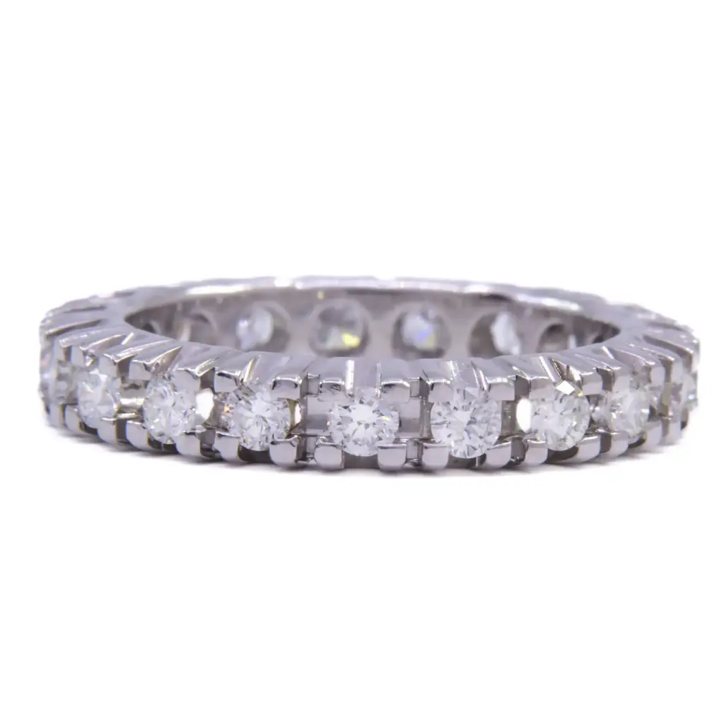 Anello Veretta - 19 brillanti carati totali 0,40ct. H-VS1 oro 18kt. peso totale 4,10 gr