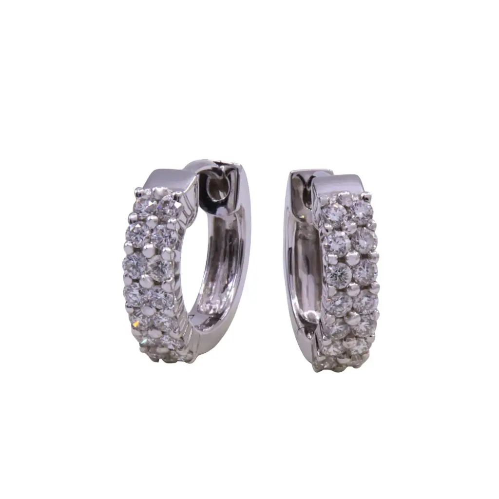 Orecchini cerchi - Brillanti 0,40ct. G-VS1, oro 18kt. peso totale 2,5gr
