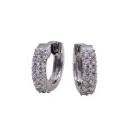 Orecchini cerchi - Brillanti 0,40ct. G-VS1, oro 18kt. peso totale 2,5gr