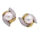  Orecchini perle Giapponesi Coltivate- Brillanti 0,67ct. G-VS1 oro 18kt. peso totale 12,70 gr