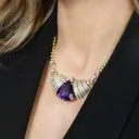Collana Ametista - Brillanti 4,25ct. H-VS1, oro 18kt. peso totale 79,60gr
