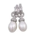 Orecchini Perle - Brillanti 1,00ct, G-VS1 oro 18kt. peso totale 19gr
