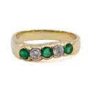 Anello - Smeraldo 0,40ct. brillanti 0,30ct. H-VS1, oro 18kt.