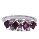  Anello - Rubini 0,50ct. brillanti 0,15ct. H-VS in oro 18kt.