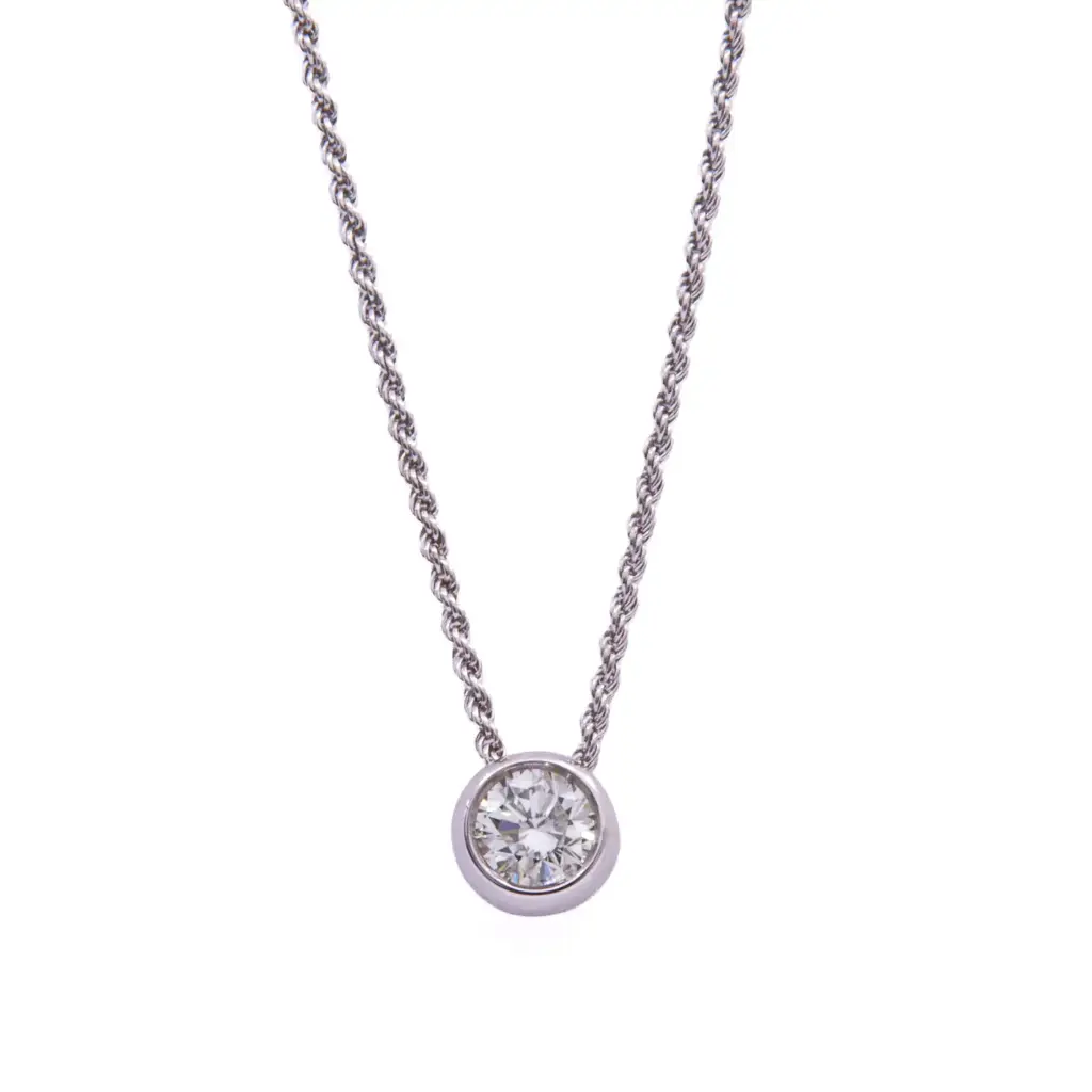 Collana punto luce - Brillante 0,45ct, J-VS1, oro 18kt