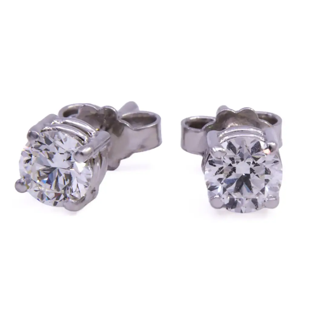 Orecchini - Brillanti 0,90ct. totali, G-VS2 e G-VS1 oro 18kt.cerificati GIA