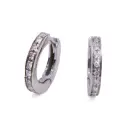 Orecchini mini cerchi - Brillanti 0,14ct. G-VS, oro 18kt. peso totale 3,2 gr
