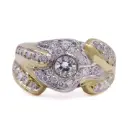 Anello - Brillanti 0,30ct. + 0,50ct. H-VS1 in oro 18kt. peso totale 7,50gr.