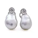 Orecchini perle barocche - Brillanti 0,50ct. H-VS1 oro 18kt.