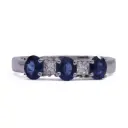 Anello - Zaffiri 1,05ct. brillanti 0,30ct. G-VS1 in oro 18kt. 5,5gr
