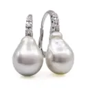 Orecchini perle barocche - Brillanti 0,18ct. G-VS1 oro 18kt.