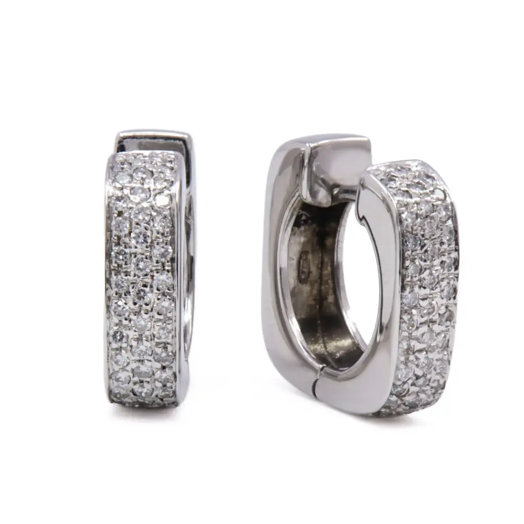 Orecchini cerchi Marika - Brillanti 0,40ct. G-VS1, oro 18kt. peso totale 6,40gr