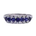 Anello - Zaffiri 0,50ct. brillanti 0,30ct. H-VS1 in oro 18kt. 3,20gr