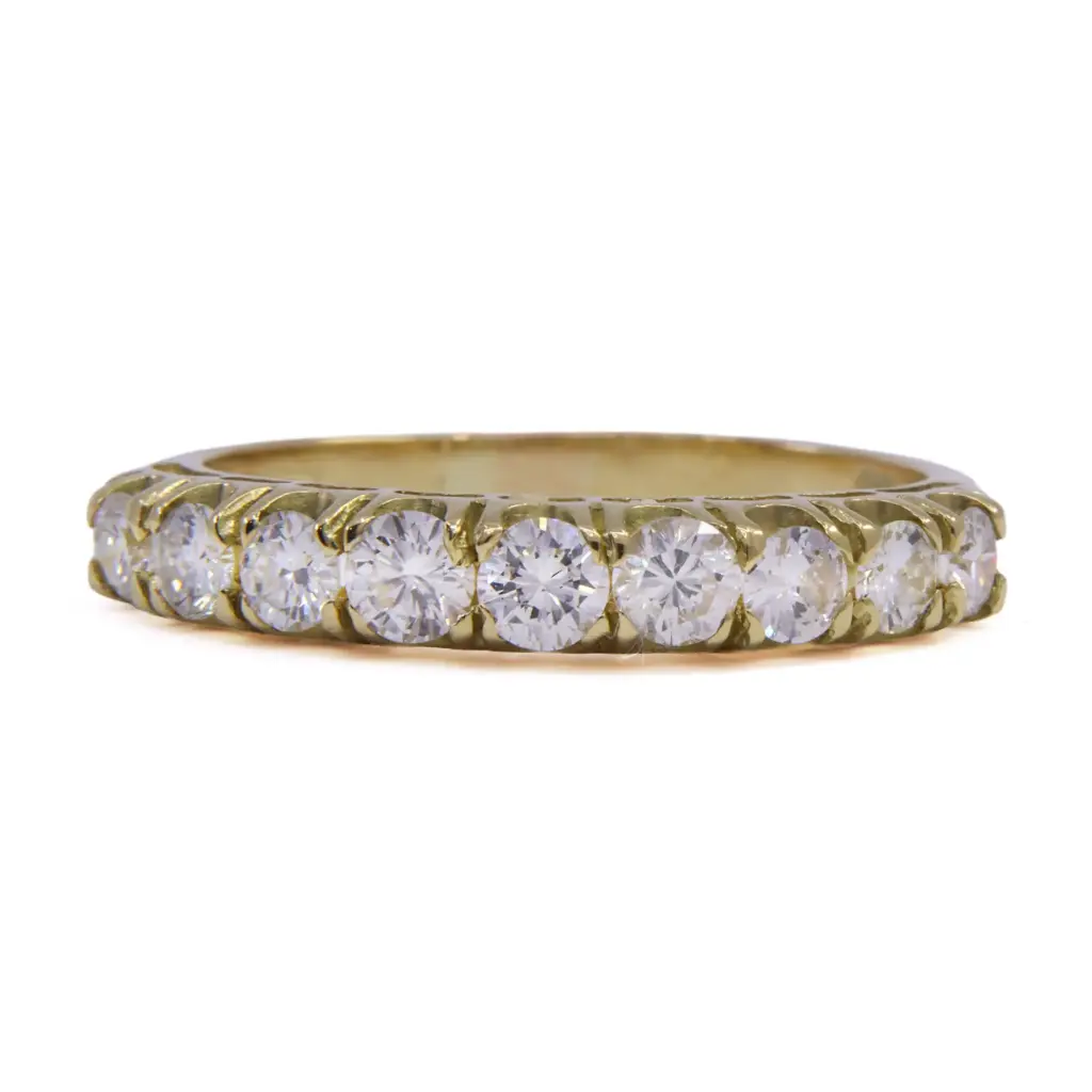 Anello veretta- Brillanti 0,75ct. H-VS1, oro 18kt. peso totale 3,70gr.