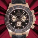 Rolex Daytona ref:116515LN - Black Dial with Pink Gold Subdials - Leather Strap - Full Set - 2018 - Original factory stickers